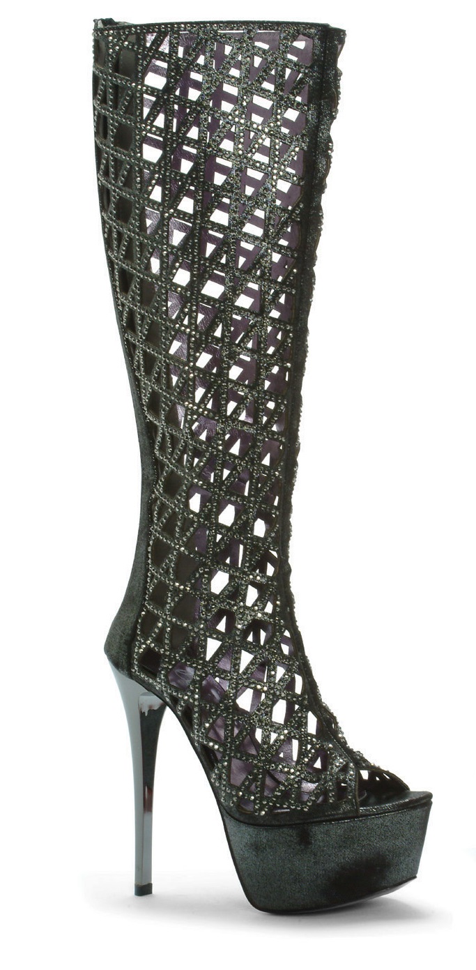 Daniella - 6 Inch Rhinestone Knee Boot